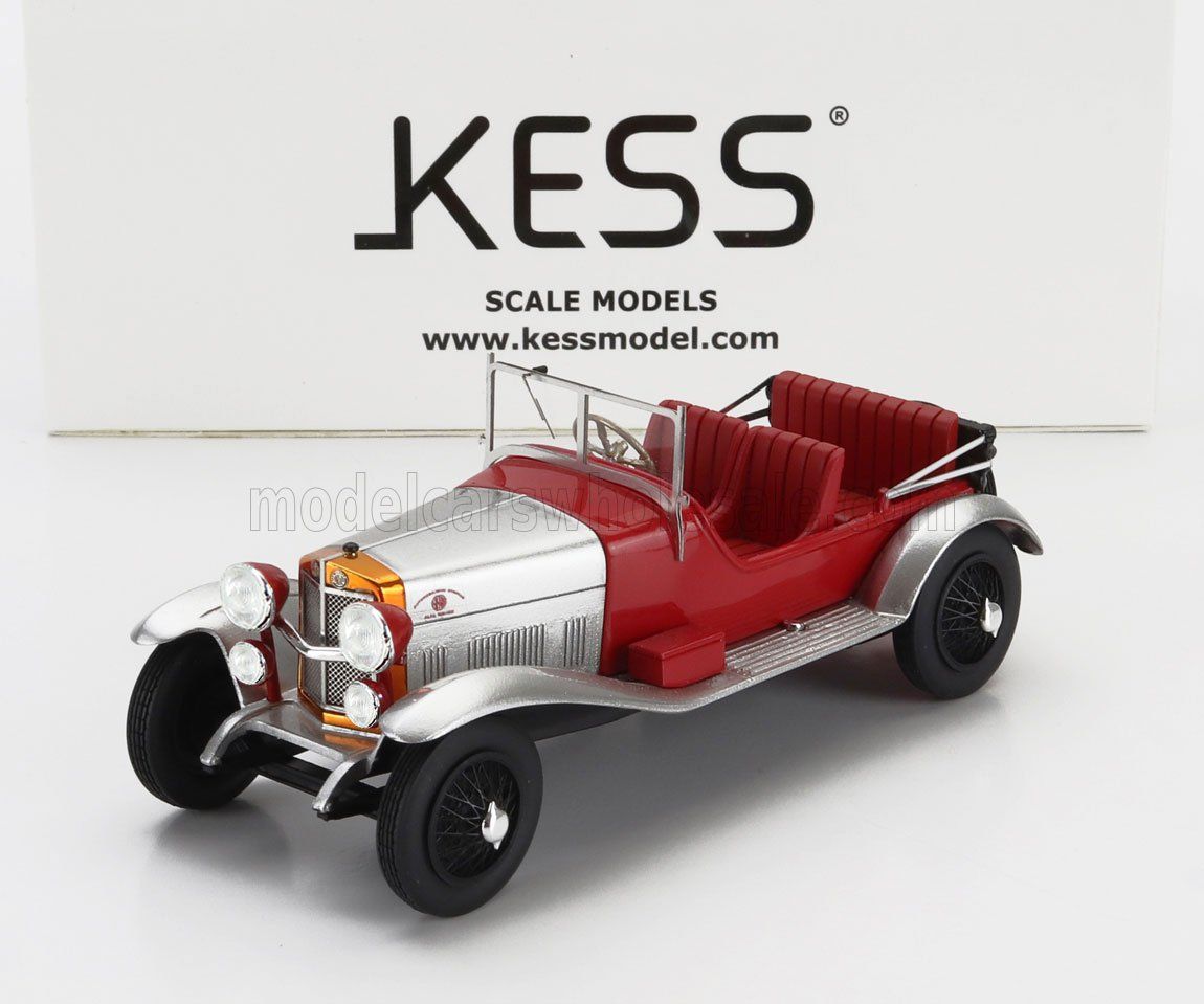 1:43 Kess Model - Alfa Romeo RL Super Sport 4 Seat Without Covered Seat 1927 Red Silver