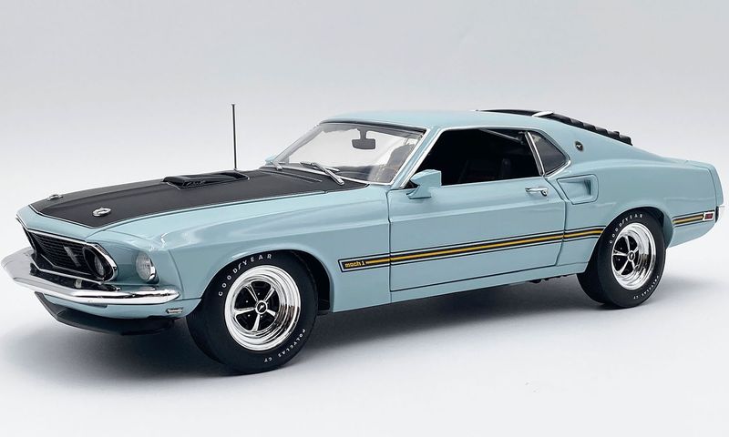 1:18 ACME - 1969 Ford Mustang 428 Cobra Jet, aztec aqua