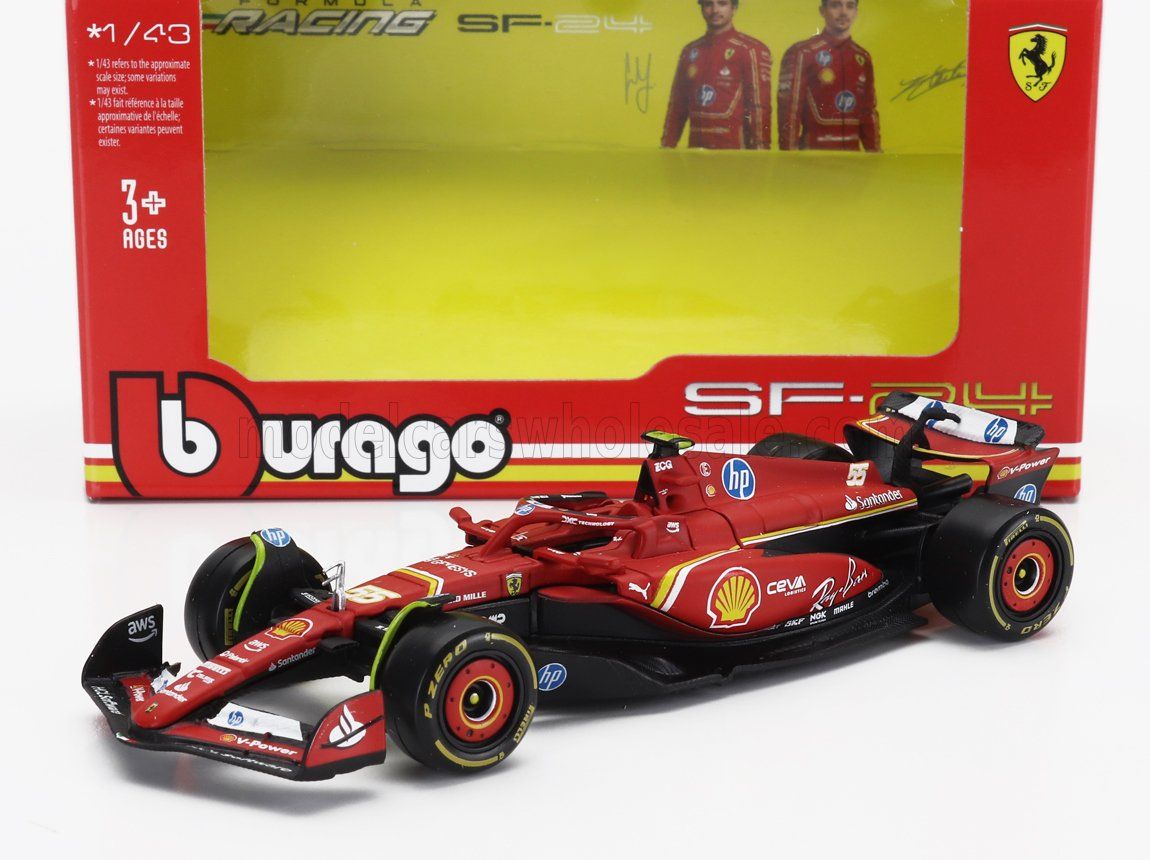 1:43 Bburago - Ferrari F1 SF-24 Team Scuderia Ferrari #55 5th Imola Italy GP 2024 Carlos Sainz *Carmodel Exclusiv*