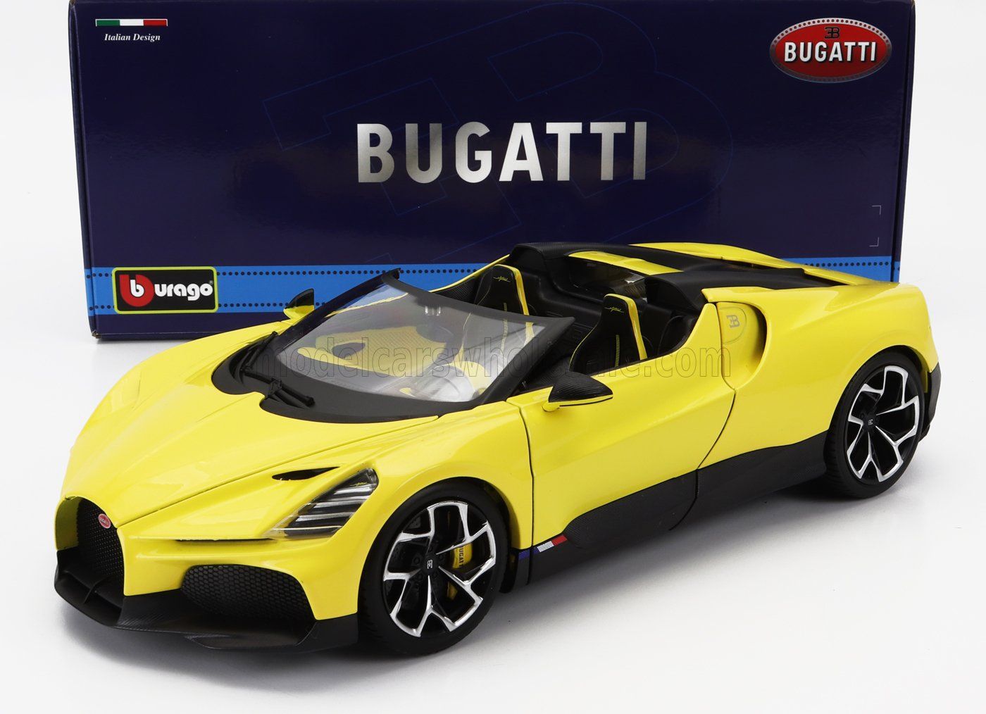 1:18 Bburago - Bugatti W16 Mistral Cabriolet, Gelb