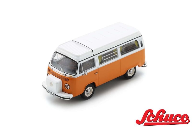 1:43 Schuco - VW T2b Campingbus Orange Weiß