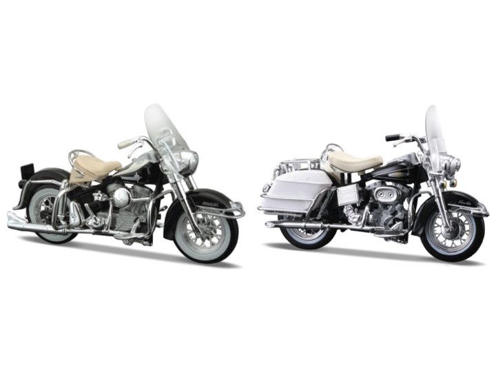 1:18 Maisto - Harley-davidson DUOS FLH DUO GLIDE 1962 + FLH ELECTRA GLIDE 1968 - 2er Set 1:18 Maisto - Harley-davidson DUOS FLH DUO GLIDE 1962 + FLH ELECTRA GLIDE 1968 - 2er Set