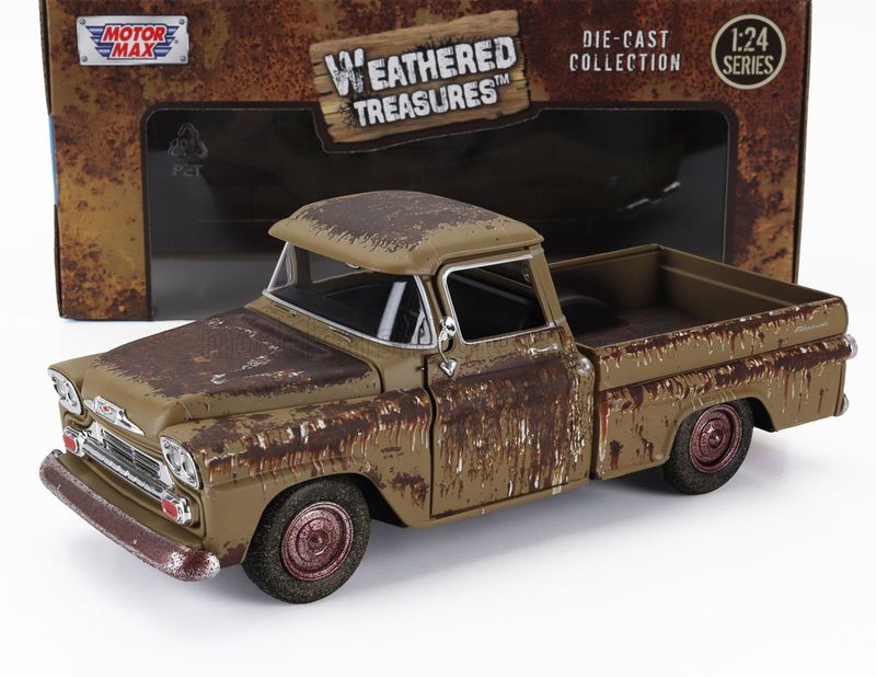 1:24 Motormax - Chevrolet Apache Fleetside Pickup 1958 Waethered Treasures 1:24 Motormax - Chevrolet Apache Fleetside Pickup 1958 Waethered Treasures