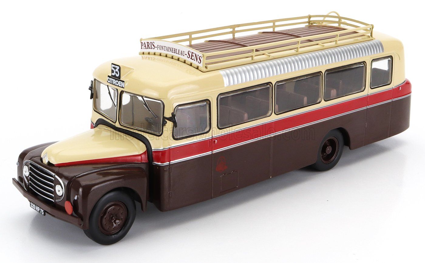 1:43 Hechette - 1955 Citroen Type 46 DP Uad Autobus Brown Cream