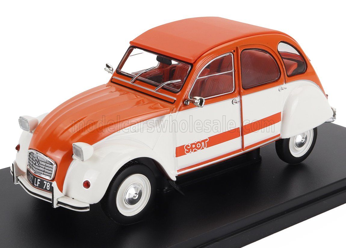 1:24 Hechette - 1976 Citroen 2CV Spot White Orange
