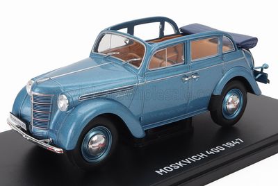 1:24 Hechette - 1947 Moskvitch 400 Cabriolet Blue Metallic