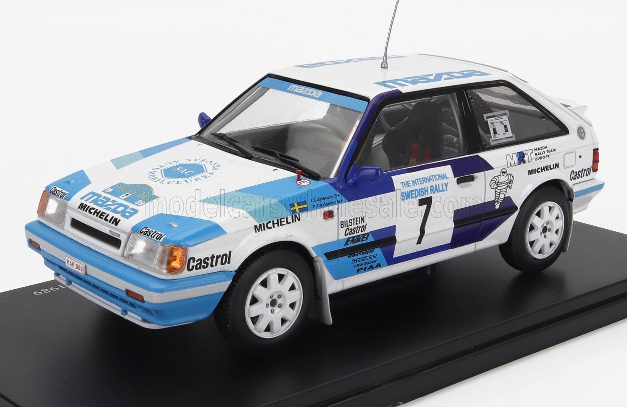 1:24 Hechette - Mazda 323 4WD #7 Winner Rally Swedish 1989 I. Carlsson - P. Carlsson