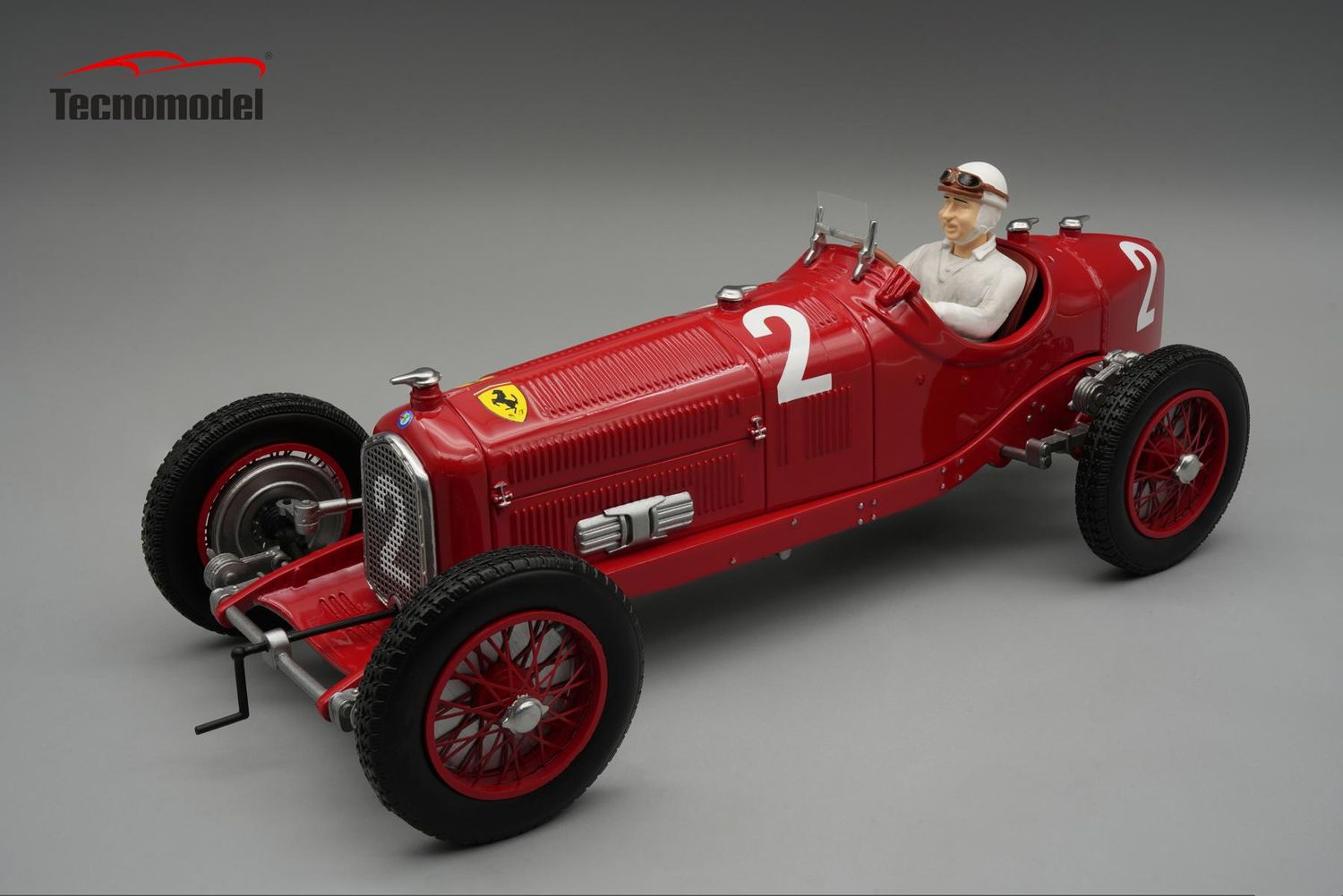 1:18 Tecnomodel - Alfa Romeo P3 Tipo B #2 Winner German GP 1932 R.Caracciola (Mit Fahrer Figur)