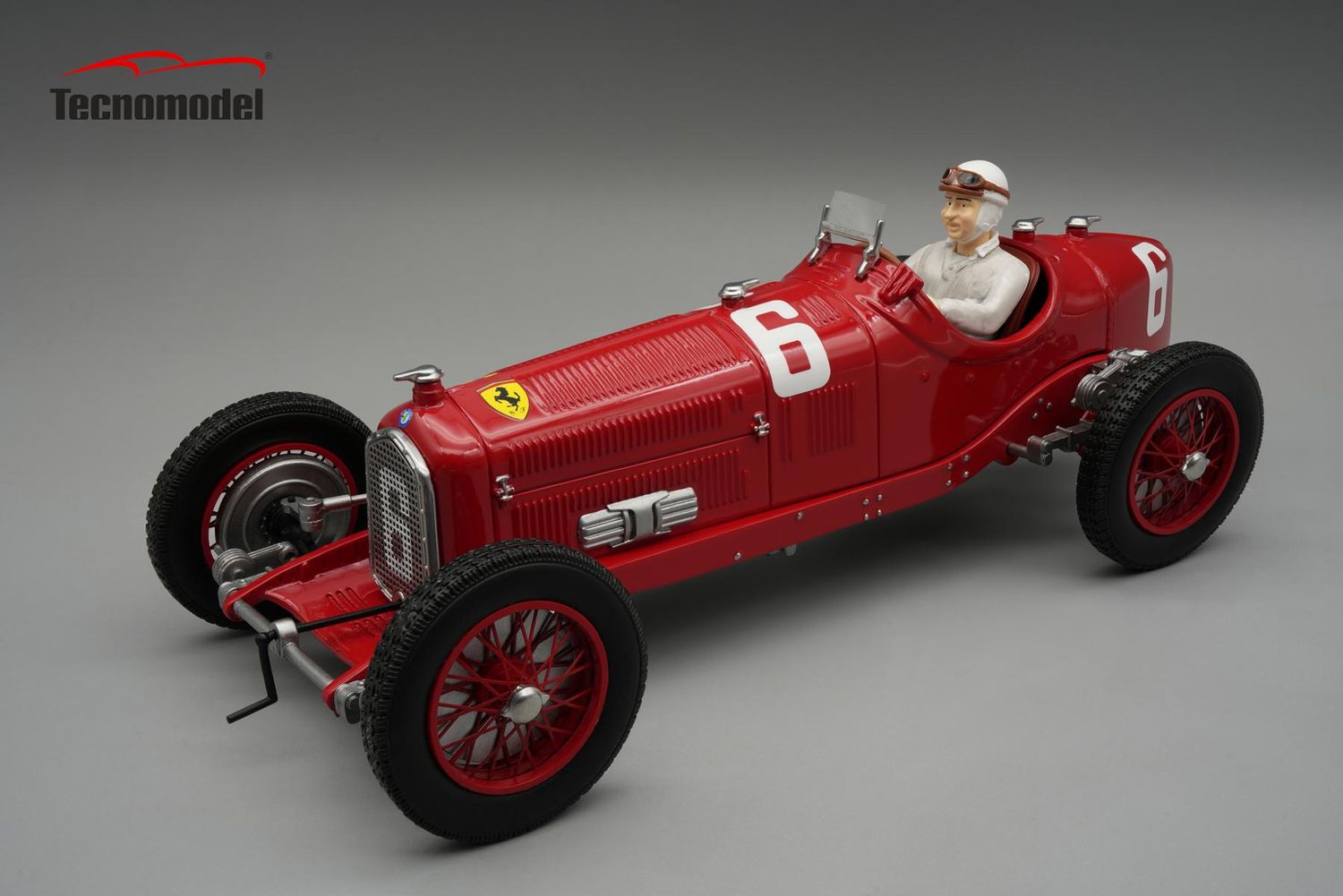 1:18 Tecnomodel - Alfa Romeo P3 Tipo B #6 Winner Monza GP 1932 R.Caracciola (Mit Fahrer Figur)