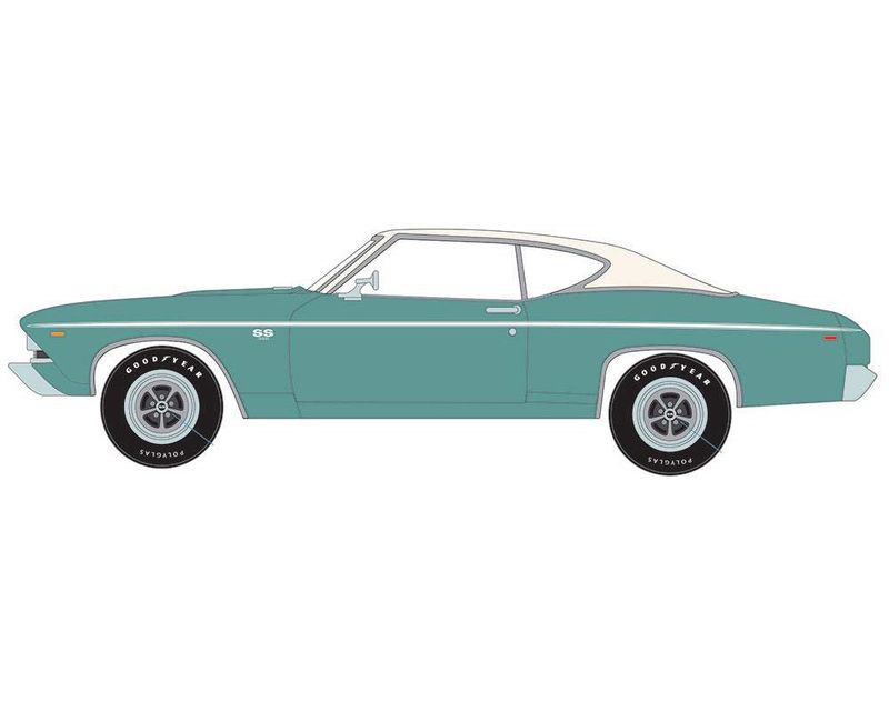 1:18 Autoworld - 1969 Chevrolet Chevelle Hardtop MCACN (2-Tone Azure Turquoise)