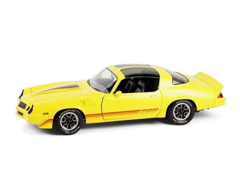 1:18 Greenlight - 1980 Chevrolet Camaro Z/28 with T-Tops, yellow with tri color stripes