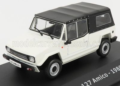 1:43 Hechette - 1980 Fiat 127 Amico Soft-Top White *Mit Vitrine*