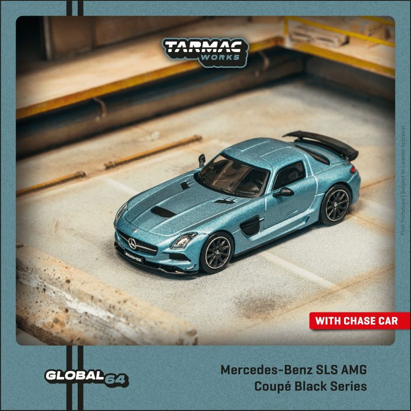 1:64 Tarmac - Mercedes-Benz SLS AMG Coupé Black Series, matte blue 1:64 Tarmac - Mercedes-Benz SLS AMG Coupé Black Series, matte blue