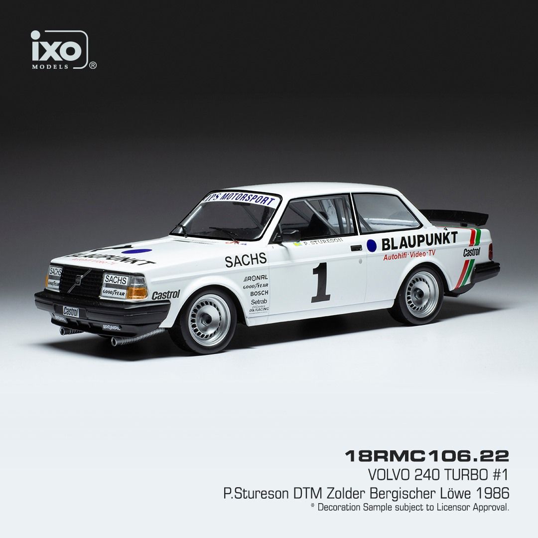 1:18 Ixo - Volvo 240 Turbo, No.1, Blaupunkt, DTM, Bergischer Löwe Zolder, P.Stureson, 1986
