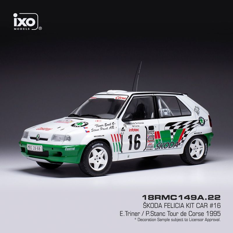 1:18 Ixo - Skoda Felicia Kit Car, No.16, Rallye WM, Tour de Corse, E.Triner/P.Stanc, 1995