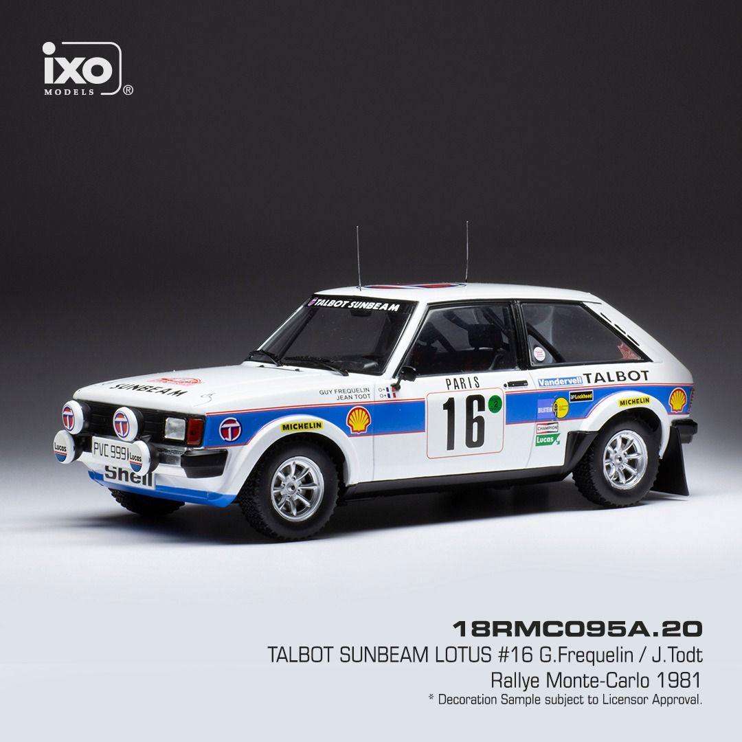 1:18 Ixo - Talbot Sunbeam Lotus, No.16, Rallye WM, Rallye Monte Carlo, G.Frequelin/J.Todt, 1981