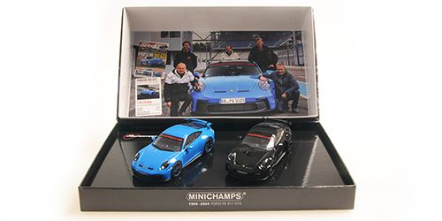 1:43 Minichamps - 2 CAR SET – PORSCHE 911 (992) GT3 – 2021 – SHARKBLUE & BLACK – SPORT AUTO
