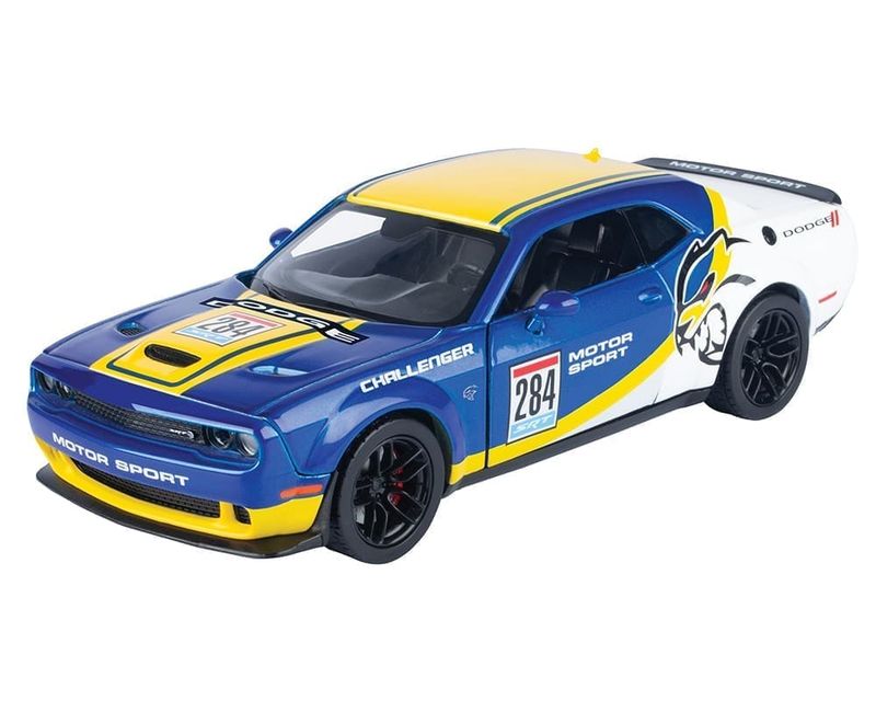 1:24 Motormax - 2018 Dodge Challenger SRT Hellcat Widebody #284, blue/yellow/white 1:24 Motormax - 2018 Dodge Challenger SRT Hellcat Widebody #284, blue/yellow/white