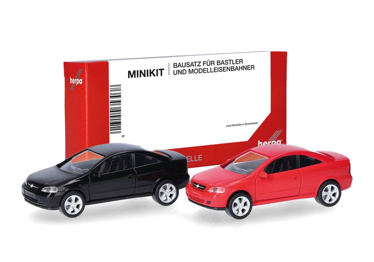 1:87 Herpa - Herpa MiniKit: Opel Coupé (2000), Schwarz und Magmarot, 2 Stück