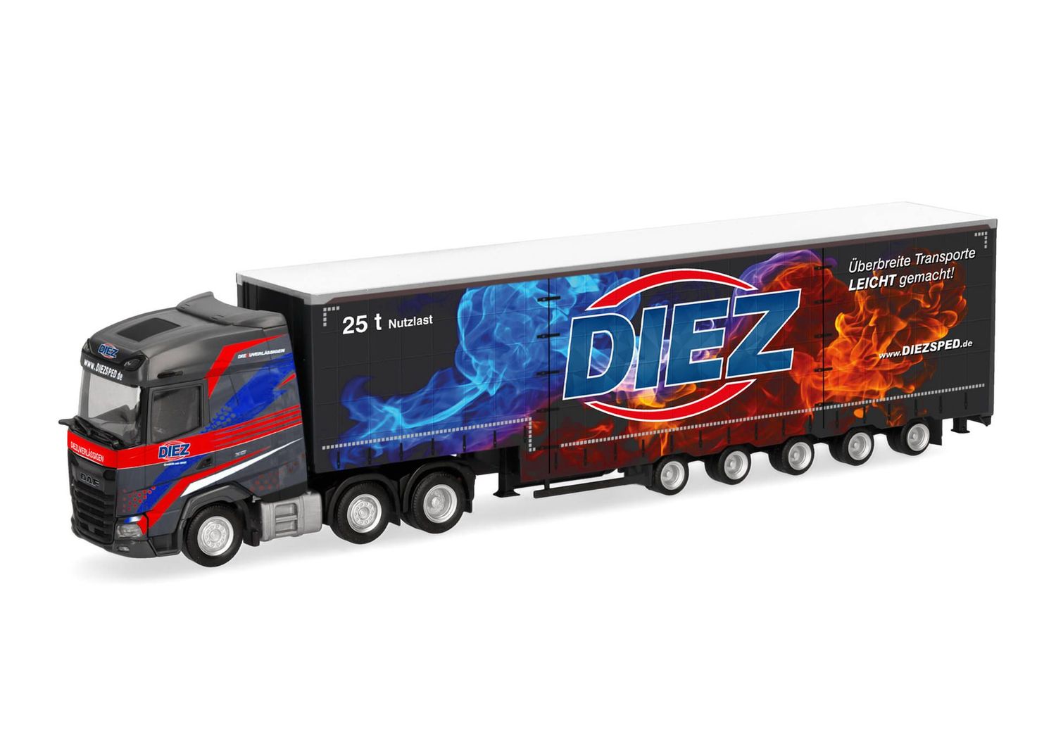 1:87 Herpa - DAF XG+ Volumengardinenplanen-Sattelzug "Diez"