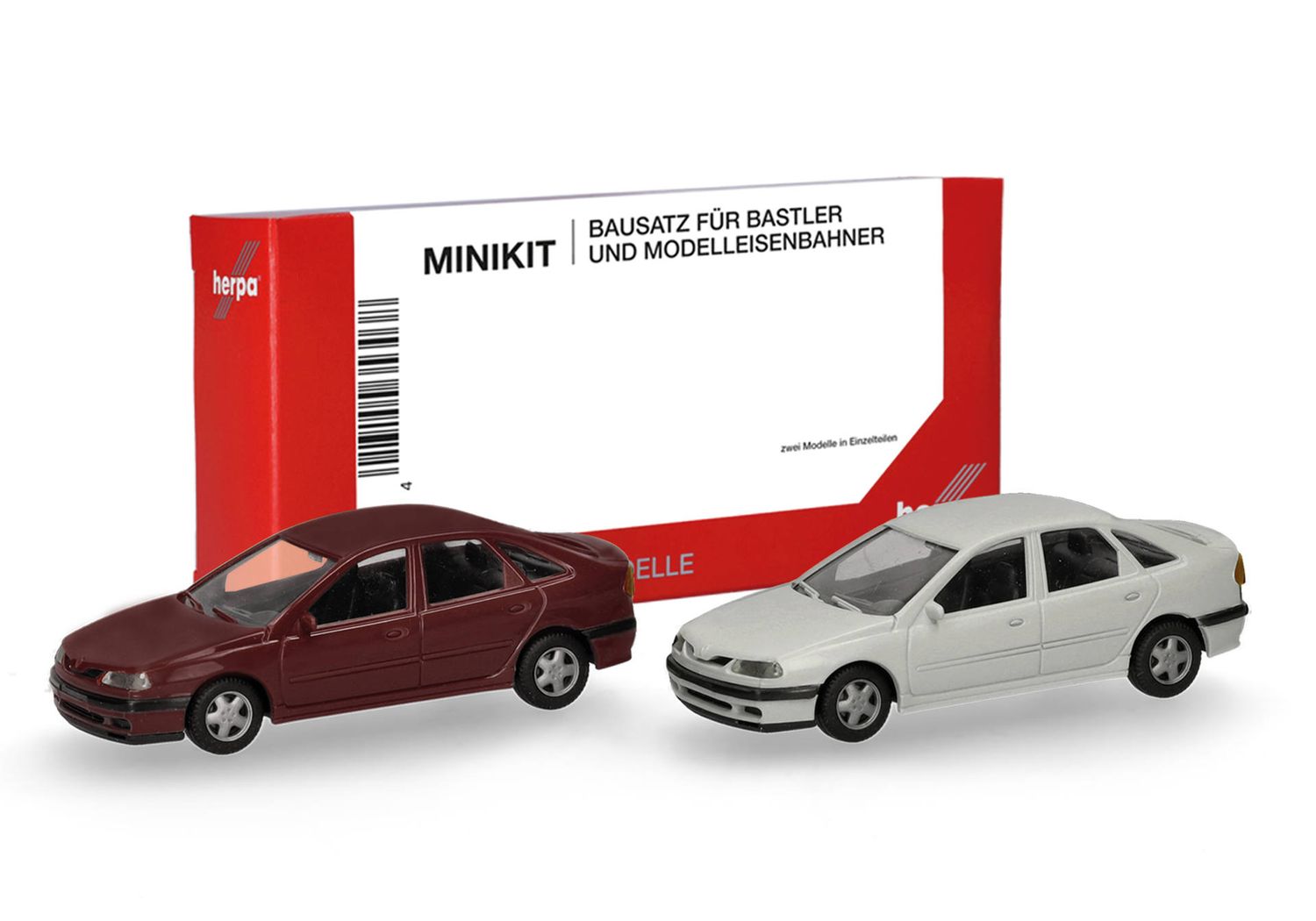 1:87 Herpa - Herpa MiniKit: Renault Laguna Sienarot und Arktisweiß, 2 Stück