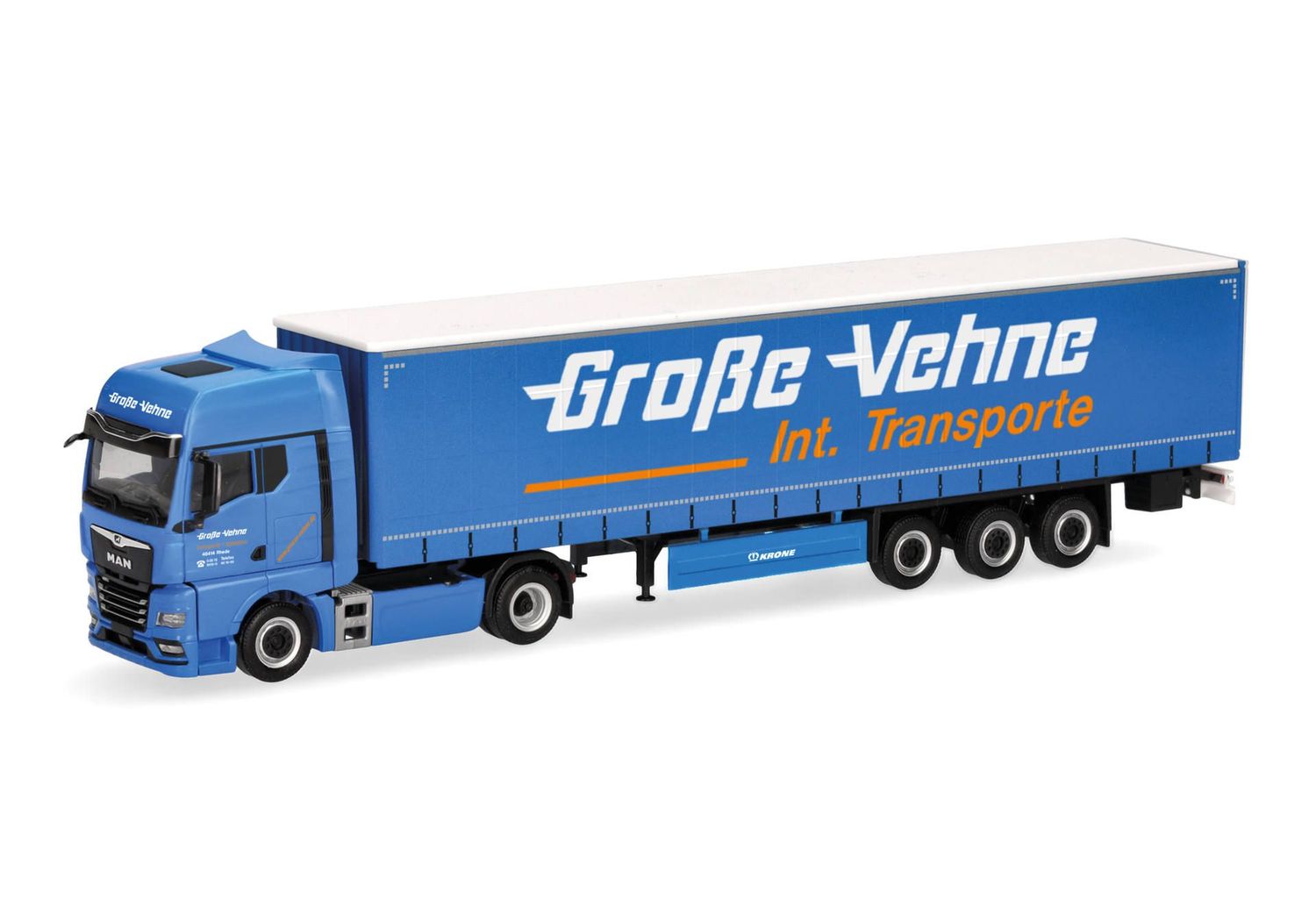 1:87 Herpa - MAN TGX GX Gardinenplanen-Sattelzug "Große-Vehne"
