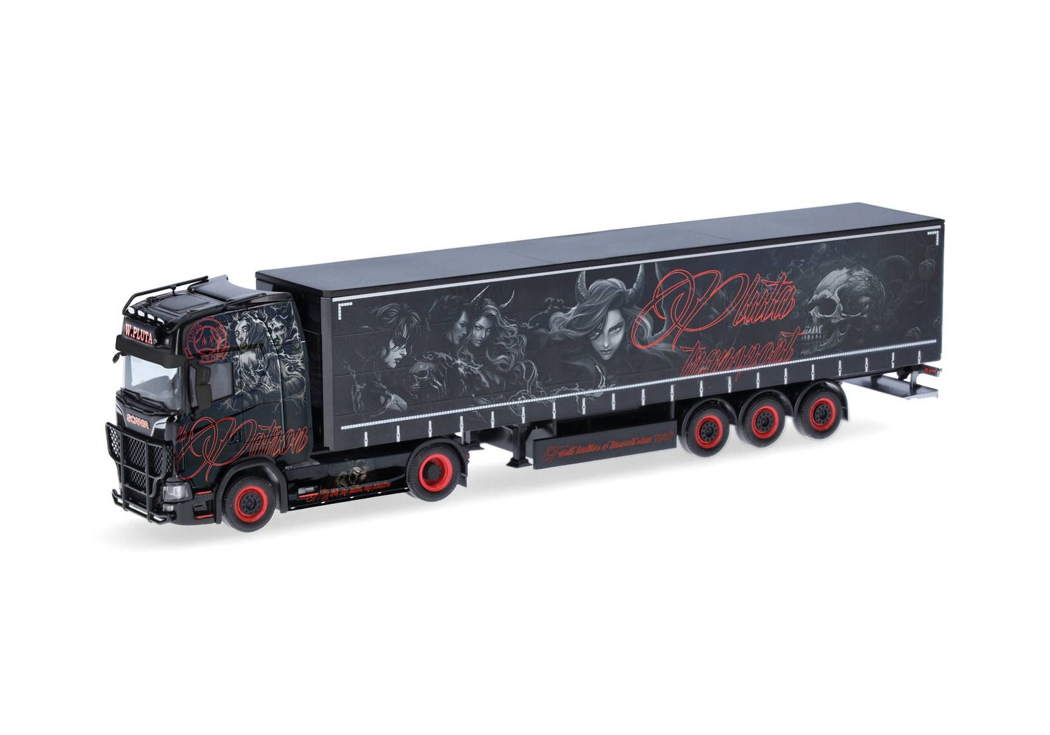 1:87 Herpa - Scania CS20 HD Gardinenplanen-Sattelzug "Pluta Transport" (Polen)