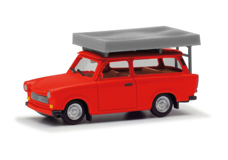 1:87 Herpa - Trabant 601 Universal, knallrot mit Dachzelt