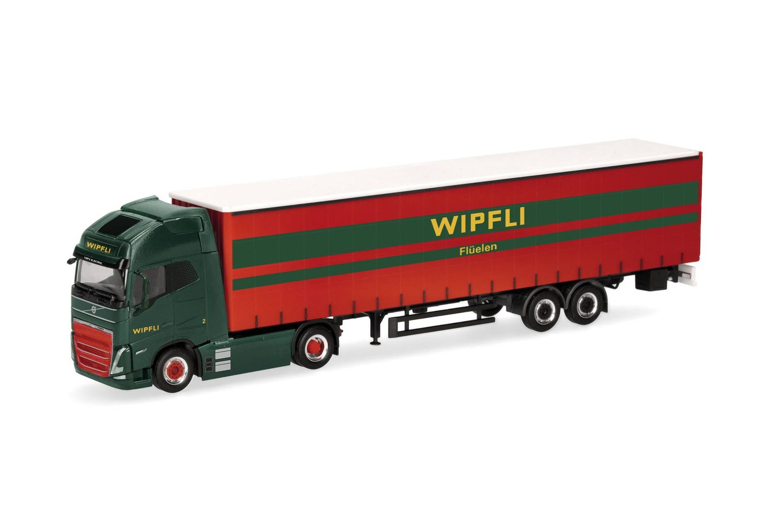 1:87 Herpa - Volvo FH GL XL Electric Gardinenplanen-Sattelzug "Wipfli" (Schweiz)