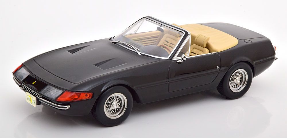 1:18 KK Scale - Ferrari 365 GTS Daytona Cabrio 1.Serie US-Version 1969 schwarz *Reproduktion*