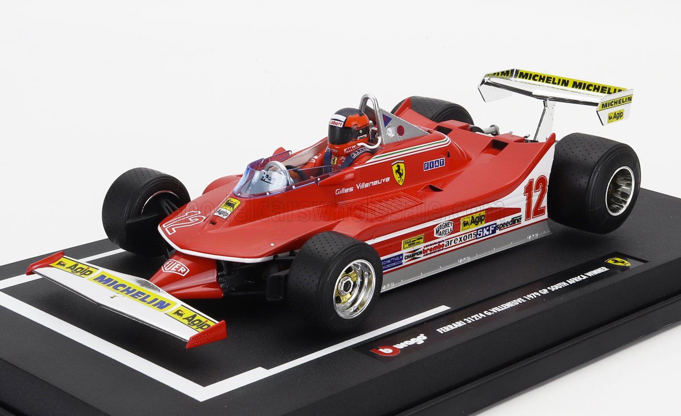 1:18 Bburago - Ferrari F1 312T4 #12 Winner South Africa GP Kyalami 1979 G. Villeneuve