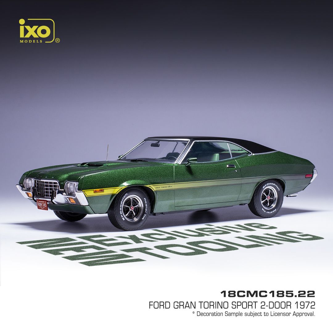 1:18 Ixo - 1972 Ford Gran Torino Sport dunkelgrün