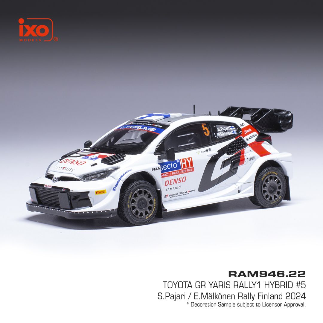 1:43 Ixo - Toyota GR Yaris Rally1 Hybrid Rally WM Rally Finland 2024 #5 S.Pajari E.Mälkönen