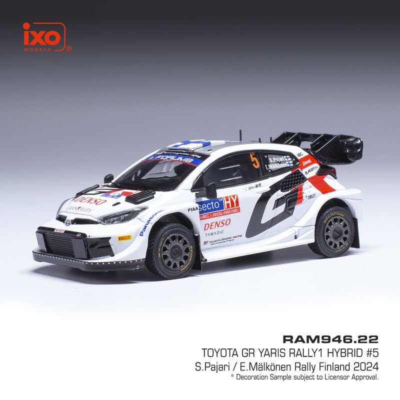 1:43 Ixo - Toyota GR Yaris Rally1 Hybrid Rally WM Rally Finland 2024 #5 S.Pajari E.Mälkönen 1:43 Ixo - Toyota GR Yaris Rally1 Hybrid Rally WM Rally Finland 2024 #5 S.Pajari E.Mälkönen