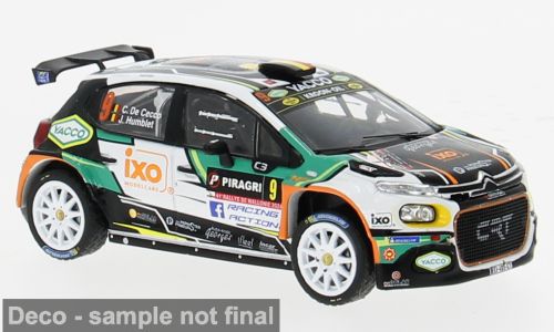 1:43 Ixo - Citroen C3 Rally2 Rally WM Rallye Wallonien 2024 #9 C.De Cecco J.Humblet