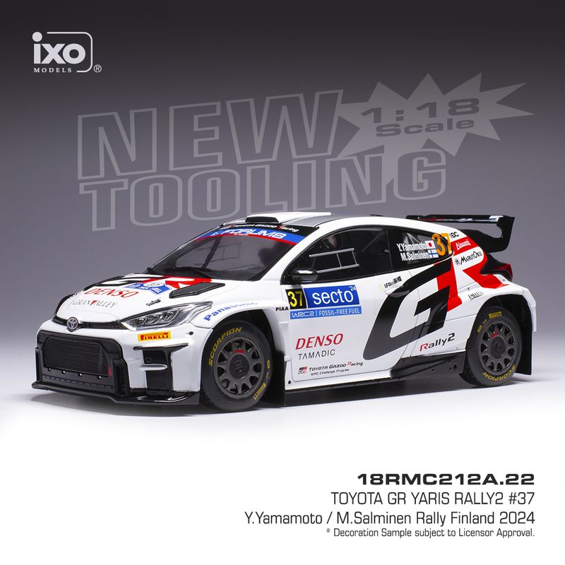 1:18 Ixo - Toyota GR Yaris Rally2 Rally WM Rally Finland 2024 #37 Y.Yamamoto M.Salminen 1:18 Ixo - Toyota GR Yaris Rally2 Rally WM Rally Finland 2024 #37 Y.Yamamoto M.Salminen