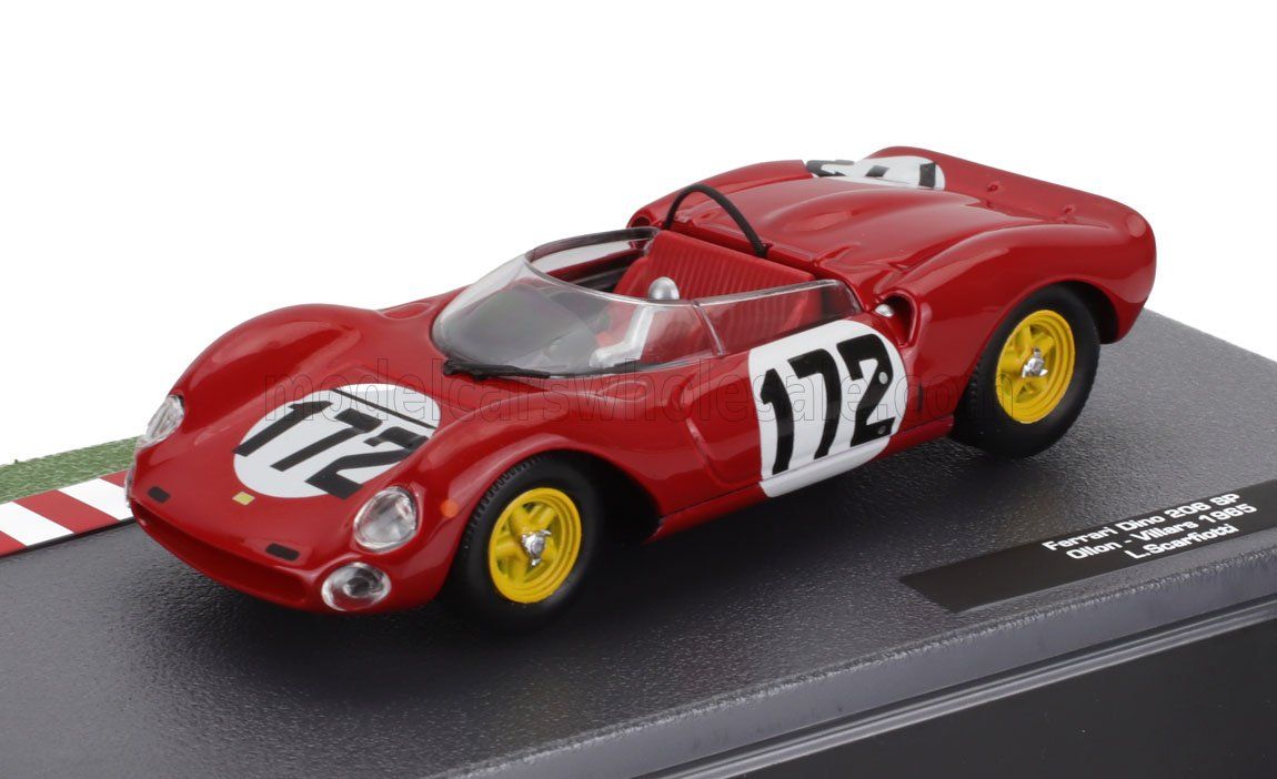 1:43 Hechette - FERRARI - 206SP DINO SPIDER TEAM SCUDERIA FERRARI SEFAC N 172 WINNER OLLON VILLARS 1965 LUDOVICO SCARFIOTTI