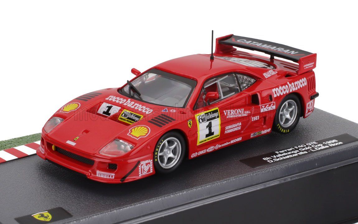 1:43 Hechette - FERRARI - F40 LM 3.5L TURBO V8 N 1 WINNER 6h VALLELUNGA GOLD CUP 1996 DOMENICO MIMMO SCHIATTARELLA - LUCIANO DELLA NOCE