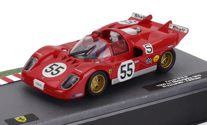 1:43 Hechette - FERRARI - 512S SPIDER TEAM SEFAC TEAM N 55 3rd 1000km NURBURGRING 1970 JOHN SURTEES - NINO VACCARELLA 1:43 Hechette - FERRARI - 512S SPIDER TEAM SEFAC TEAM N 55 3rd 1000km NURBURGRING 1970 JOHN SURTEES - NINO VACCARELLA