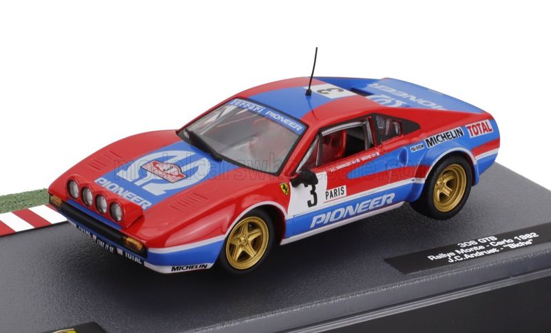 1:43 Hechette - FERRARI - 308 GTB Gr.4 (night version) N 3 RALLY MONTECARLO 1982 JEAN CLAUDE ANDRUET - MICHELE PETIT BICHE 1:43 Hechette - FERRARI - 308 GTB Gr.4 (night version) N 3 RALLY MONTECARLO 1982 JEAN CLAUDE ANDRUET - MICHELE PETIT BICHE