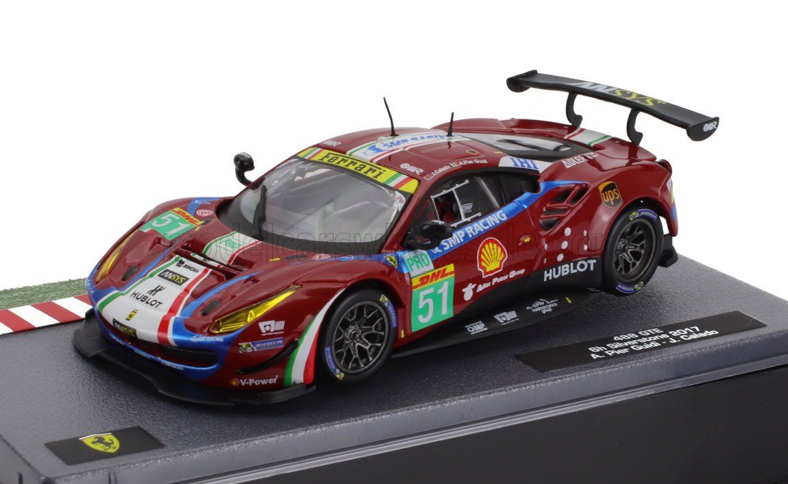 1:43 Hechette - FERRARI - 488 GT3 3.9L TURBO V8 TEAM AF CORSE N 51 6h SILVERSTONE 2017 ALESSANDRO PIERGUIDI - JAMES CALADO