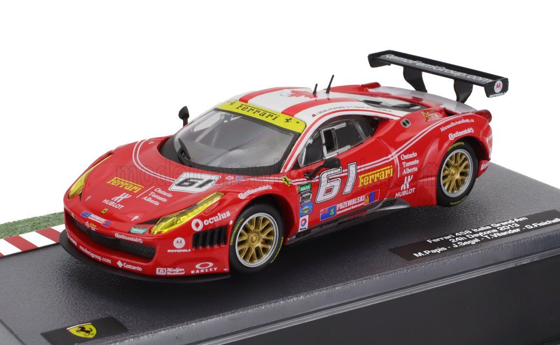 1:43 Hechette - FERRARI - 458 ITALIA GT3 4.5L V8 TEAM AIM MOTORSPORT N 61 24h DAYTONA 2013 GIANCARLO FISICHELLA - JEFF SEGAL - TONI VILANDER
