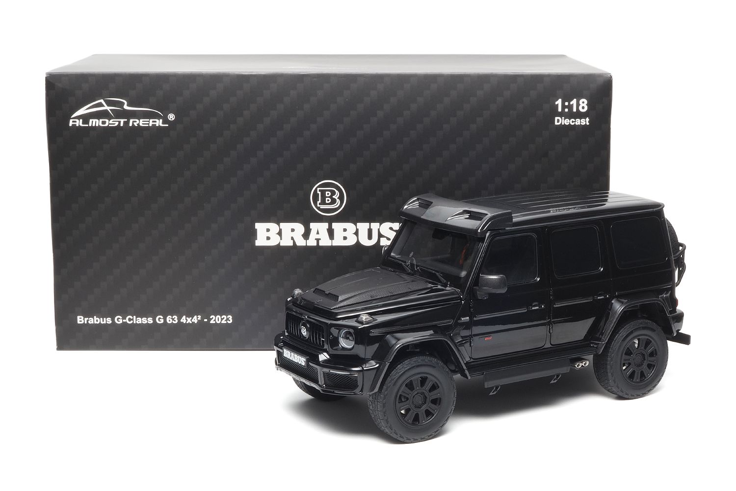 1:18 Almost Real - 2023 Mercedes Brabus G-Class G63 4x4 Obsidian Black