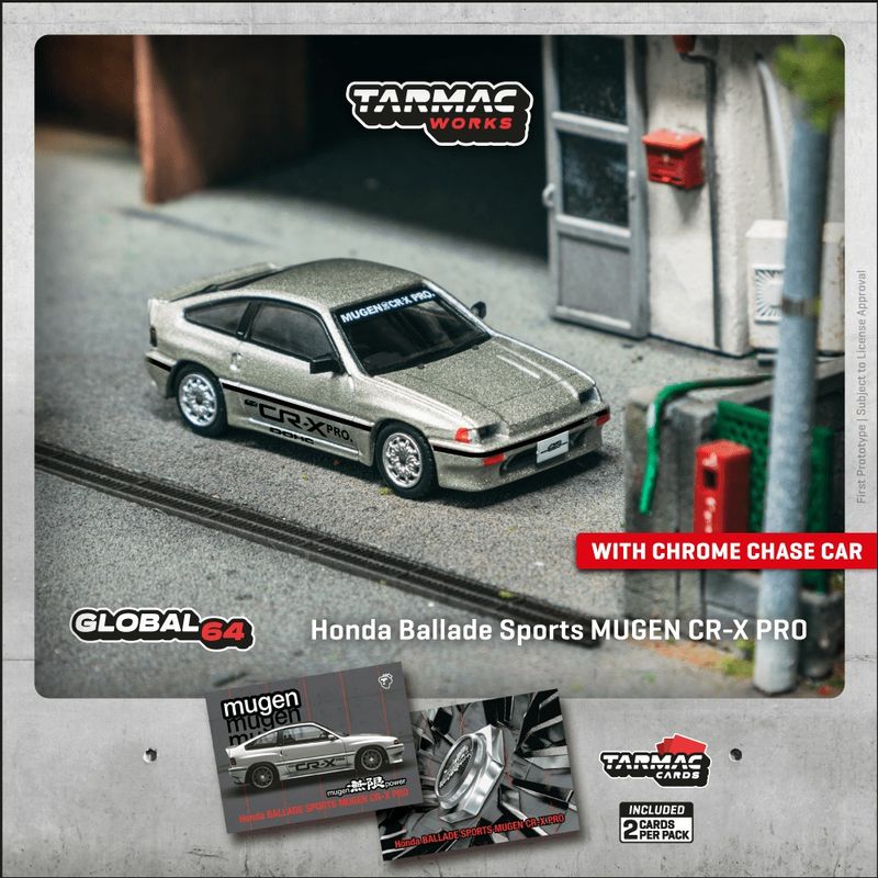 1:64 Tarmac - Honda Ballade Sports MUGEN CR-X PRO, silver *Tarmac Cards* 1:64 Tarmac - Honda Ballade Sports MUGEN CR-X PRO, silver *Tarmac Cards*