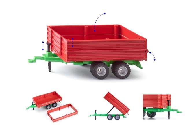 1:32 Siku - Tandem Axle Trailer, red/green