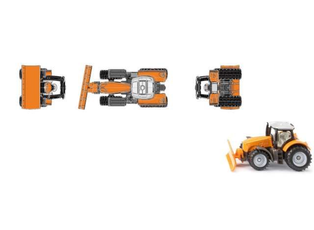 Siku - Massey Ferguson with snowplow, orange Siku - Massey Ferguson with snowplow, orange
