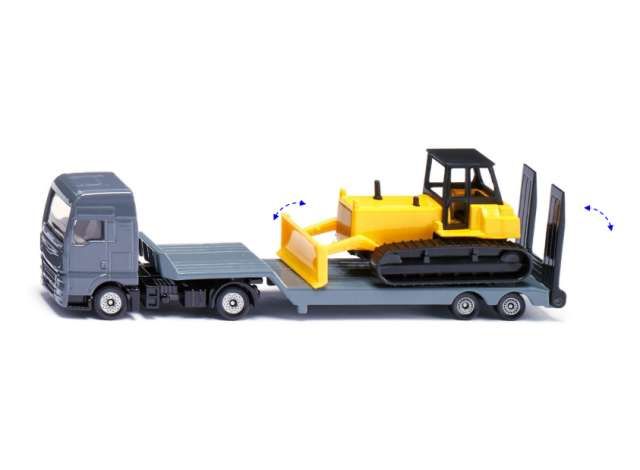 1:87 Siku - MAN Truck with Bulldozer, grey/yellow