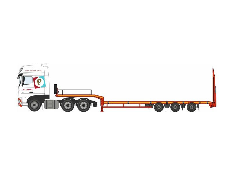 1:76 Oxford  - Pollock Lift & Shift DAF Xf Euro 6 Semi Low Loader