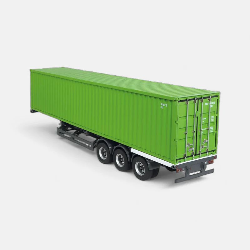 1:18 NZG - Sattelanhänger Container-Chassis & 40 Fuß Container Grün International
