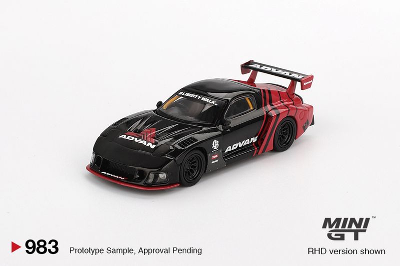 1:64 Mini GT - 2024 Mazda RX-7 LB-Super Silhouette Advan, black/red 1:64 Mini GT - 2024 Mazda RX-7 LB-Super Silhouette Advan, black/red